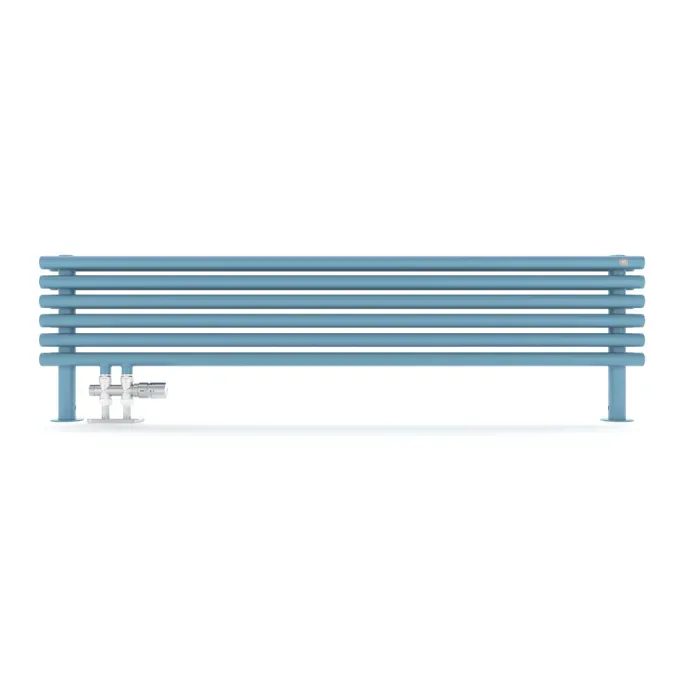 Designradiator Tune HSD weergave in RAL 5024, lichtblauw, in een interieur