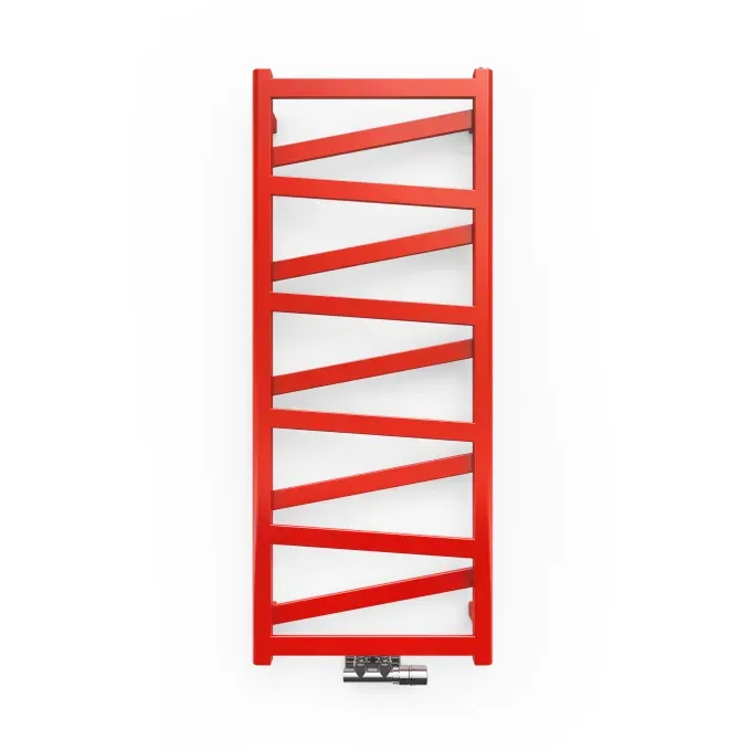 Handdoekradiator Vipera One in de matrode afwerking Soft 3028, verticaal, tegen een witte achtergrond
