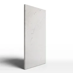 Designradiator Polaris, natuursteen radiator in lichte kalksteen, staand