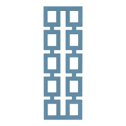 Designradiator Arena in pastelblauw (RAL 5024), vooraanzicht op een witte achtergrond