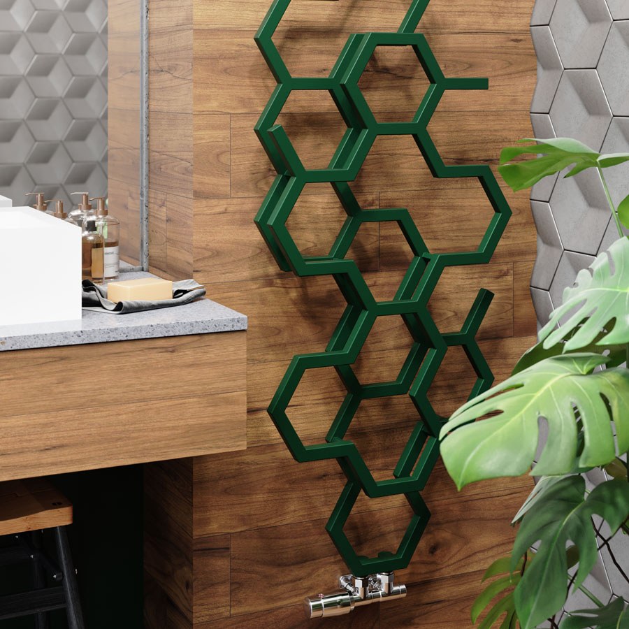 Designradiator HEX H in een interieur