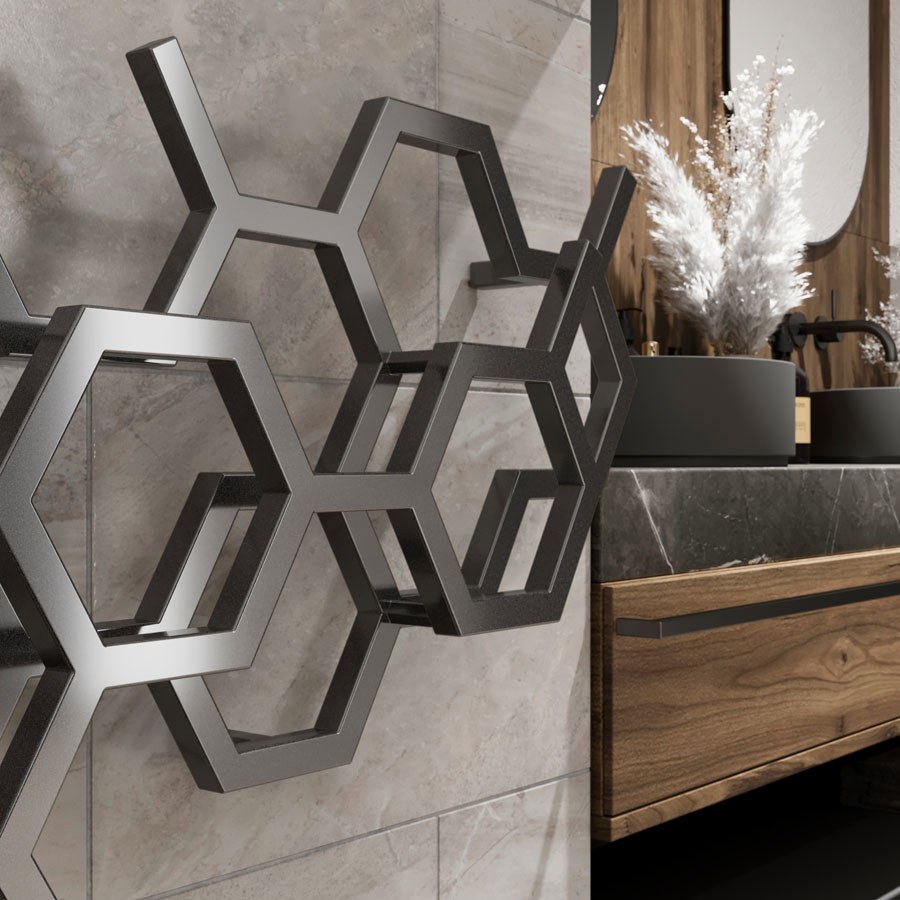Designradiator HEX H in een interieur