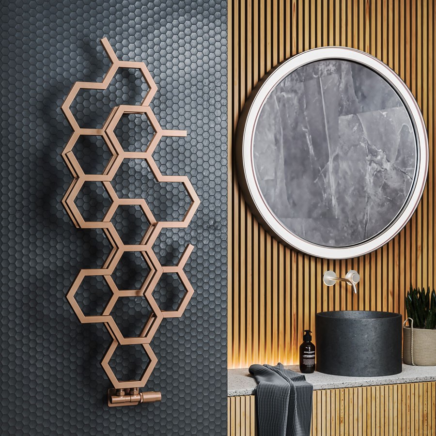Designradiator HEX H in een interieur