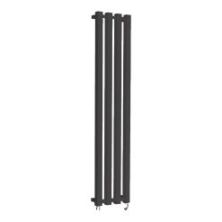 Designradiator Kolona SP35 in donkergrijs, vrijstaand op een witte achtergrond