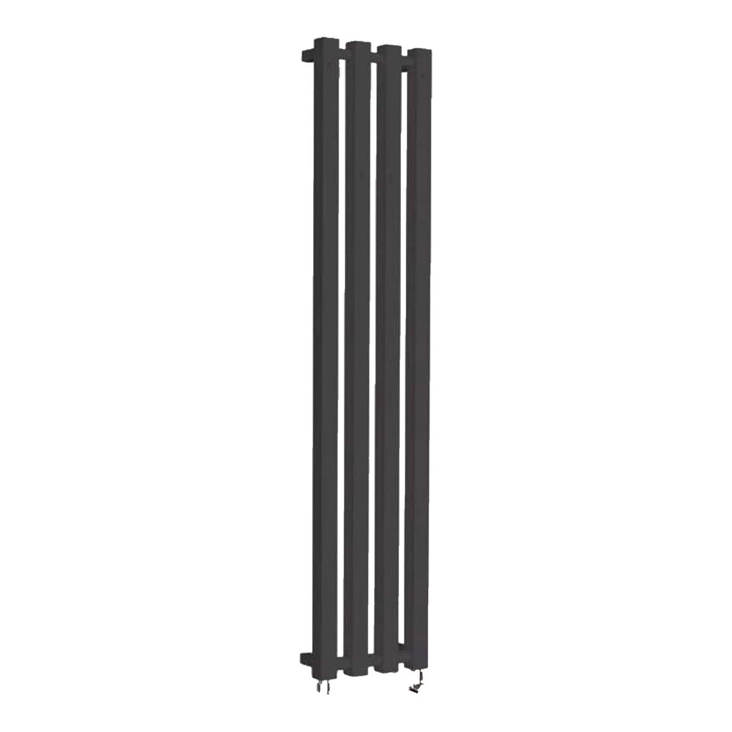 Designradiator Kolona SP35 in donkergrijs, vrijstaand op een witte achtergrond