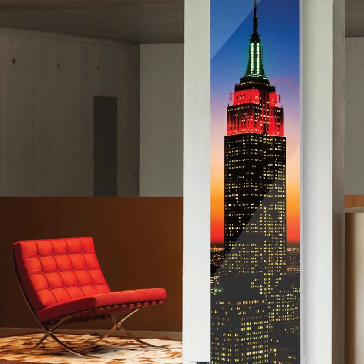 Designradiator Nova Glas in een interieur
