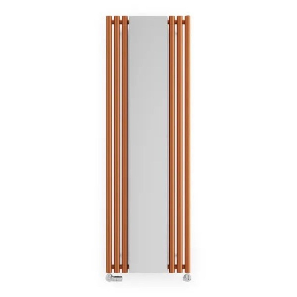 Designradiator Rolo Mirror tegen een witte achtergrond