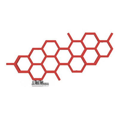 Designradiator Hex H tegen een witte achtergrond
