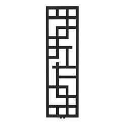 Designradiator Maze in Mat zwarte afwerking tegen een witte achtergrond - beschikbaar als CV radiator