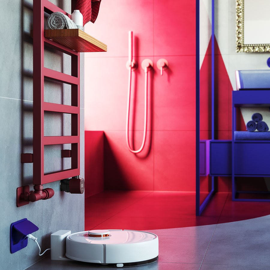 Handdoekradiator Grid in een interieur