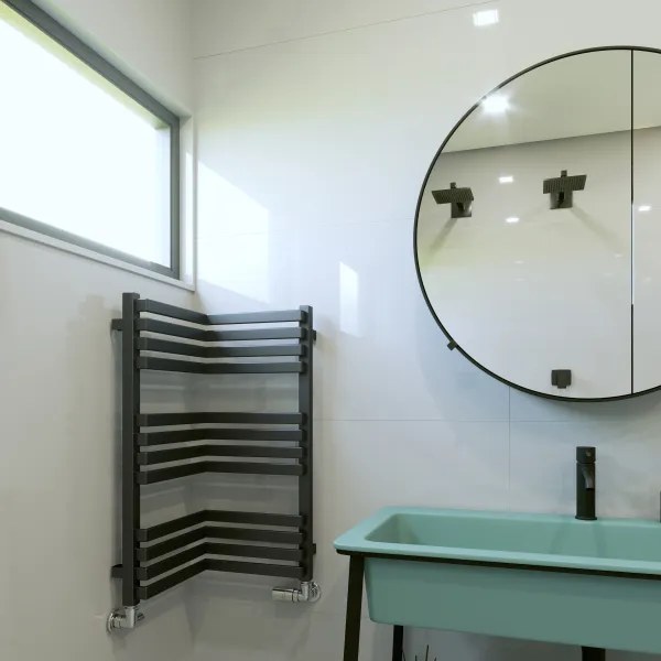 Handdoekradiator Incorner in een interieur