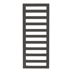 Handdoekradiator Kazar L in RAL 7016 antracietgrijs, vooraanzicht op een witte achtergrond