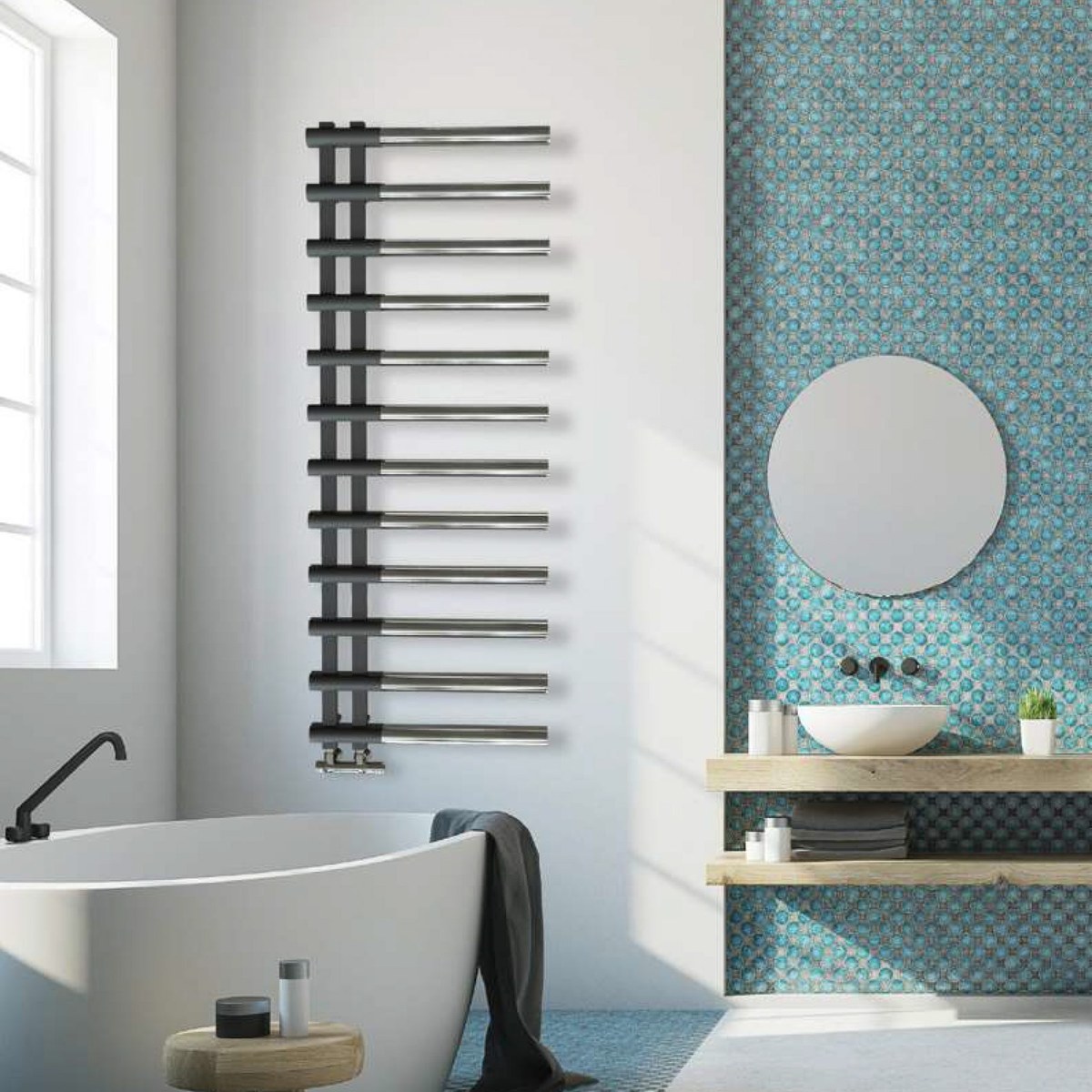 Handdoekradiator Linx in een interieur