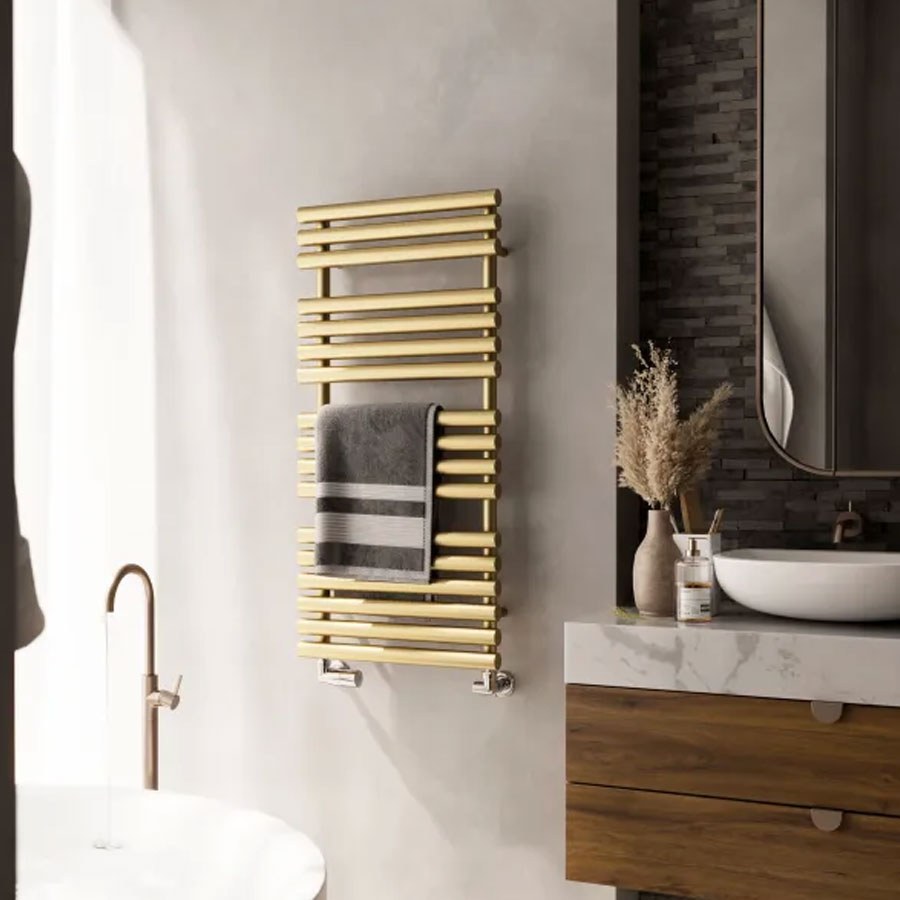 Handdoekradiator Rolo Towel in een interieur