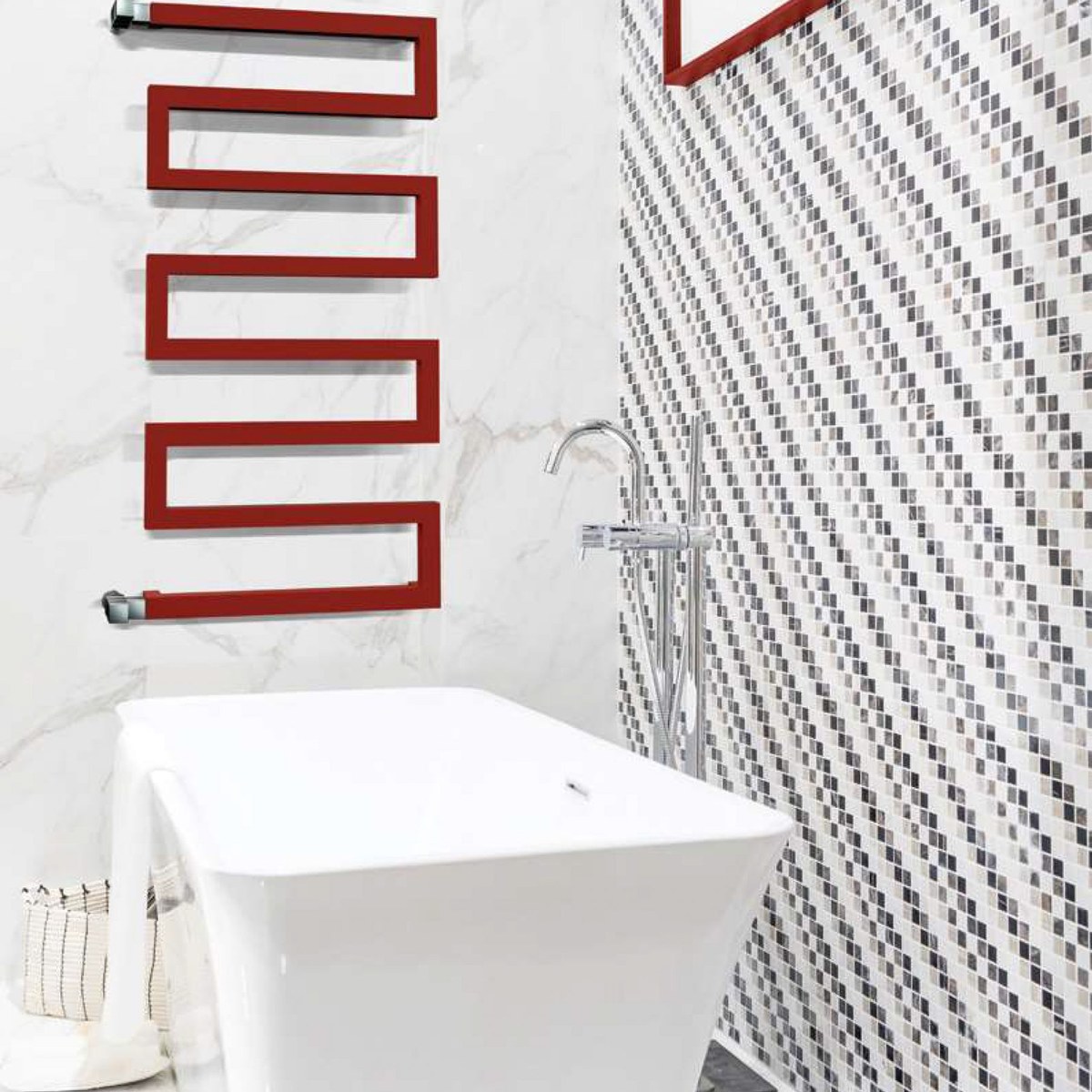 Handdoekradiator Serpentine in een interieur