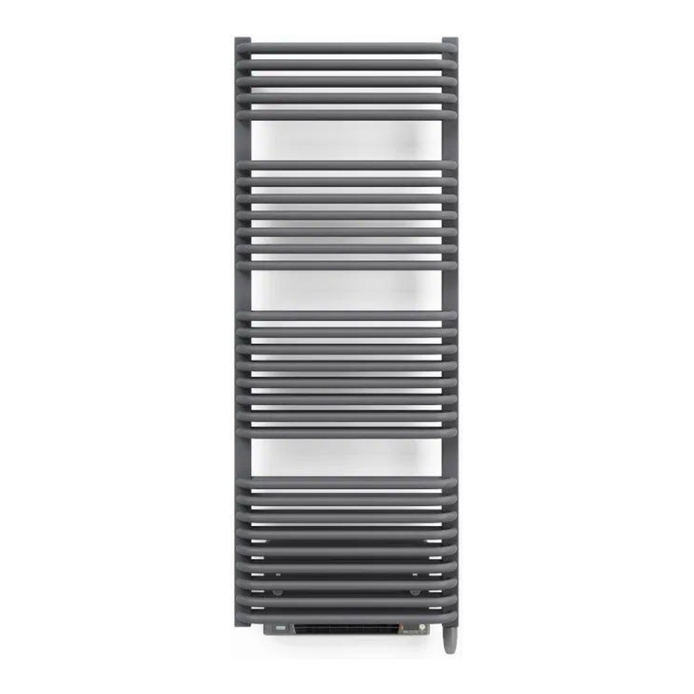 Handdoekradiator Tytus Blower met ingebouwde ventilatorkachel, vooraanzicht op een witte achtergrond