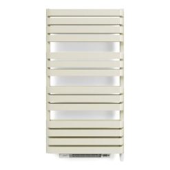 Handdoekradiator Warp T Bold Blower met ingebouwde ventilatorkachel, vooraanzicht op een witte achtergrond