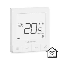 Ultraplatte draadloze kamerthermostaat met display, vooraanzicht