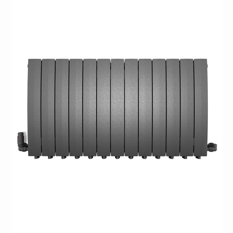 Aluminium ledenradiator Bergamo in antraciet, vooraanzicht