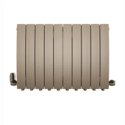 Aluminium ledenradiator Bergamo in een beige kleur, vooraanzicht