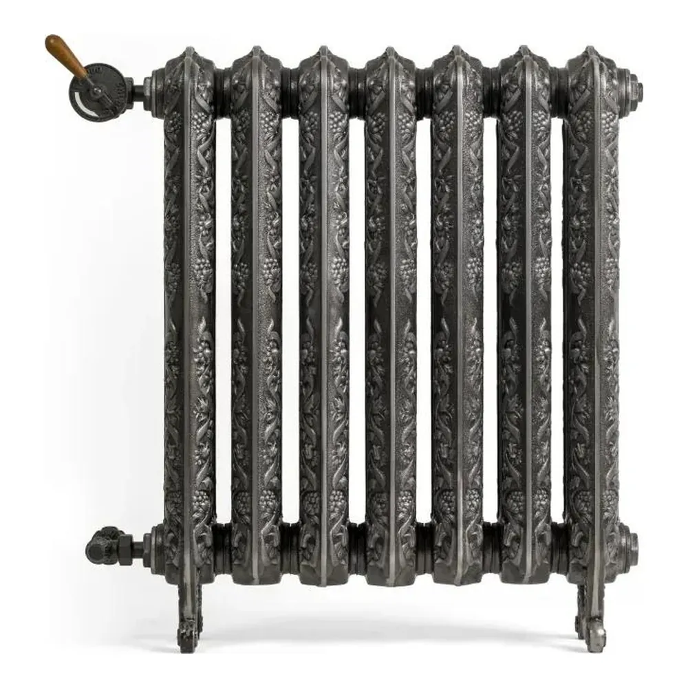 Gietijzeren radiator Kaszub, vooraanzicht van het staande model