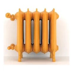 Gietijzeren radiator Oxford in RAL 1003 signaalgeel, vooraanzicht
