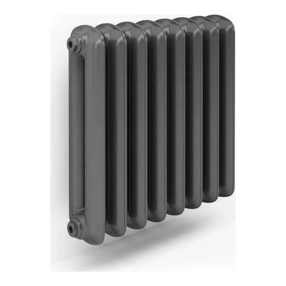 Gietijzeren radiator Plain als wandmodel, schuin vooraanzicht